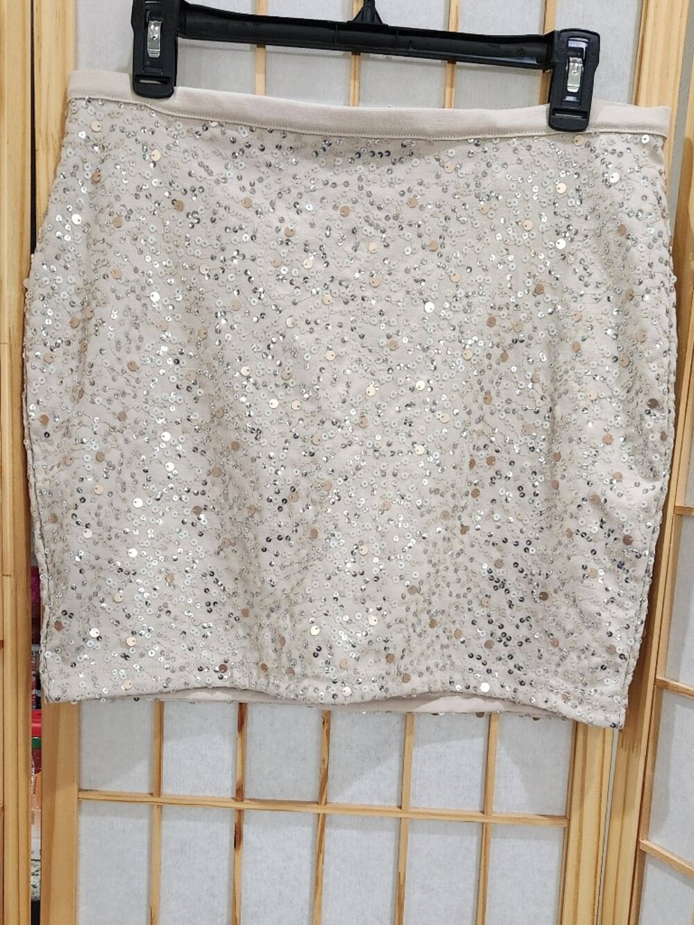 H&M NWT Womens Sequin Fringe Short Skirt Sz M